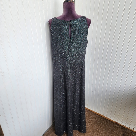 Enfocus Long Evening Dress Special Occasions Shimmer Glitter Black Silver 20W - Picture 6 of 14